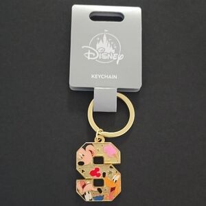 Disney Gold and Pink Mickey Mouse Initial Keychain